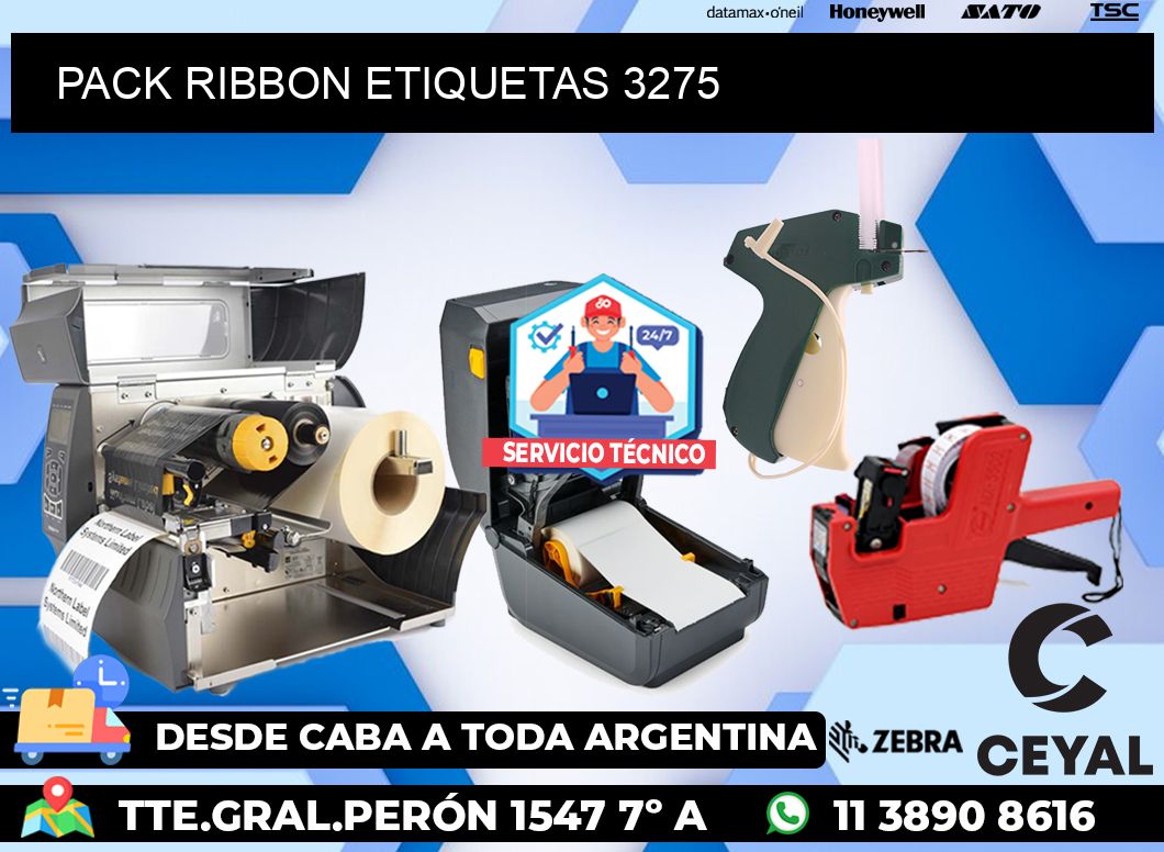 PACK RIBBON ETIQUETAS 3275