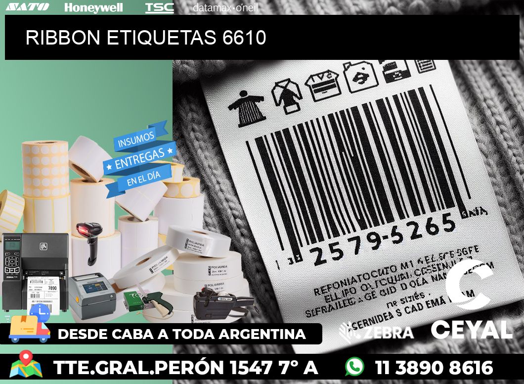 RIBBON ETIQUETAS 6610