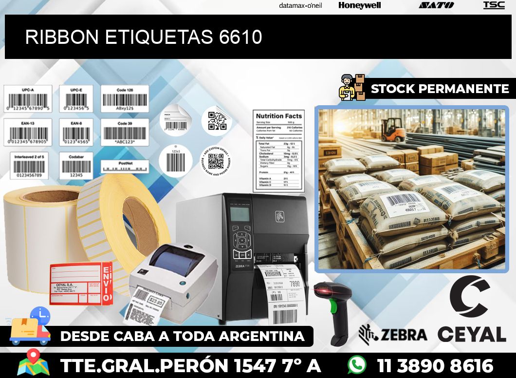 RIBBON ETIQUETAS 6610