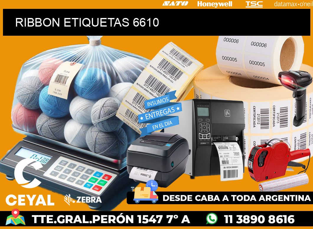 RIBBON ETIQUETAS 6610