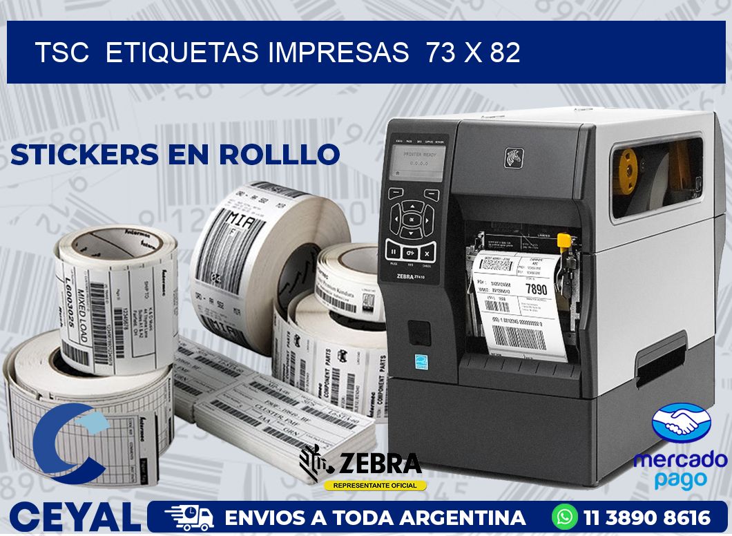 TSC  ETIQUETAS IMPRESAS  73 x 82