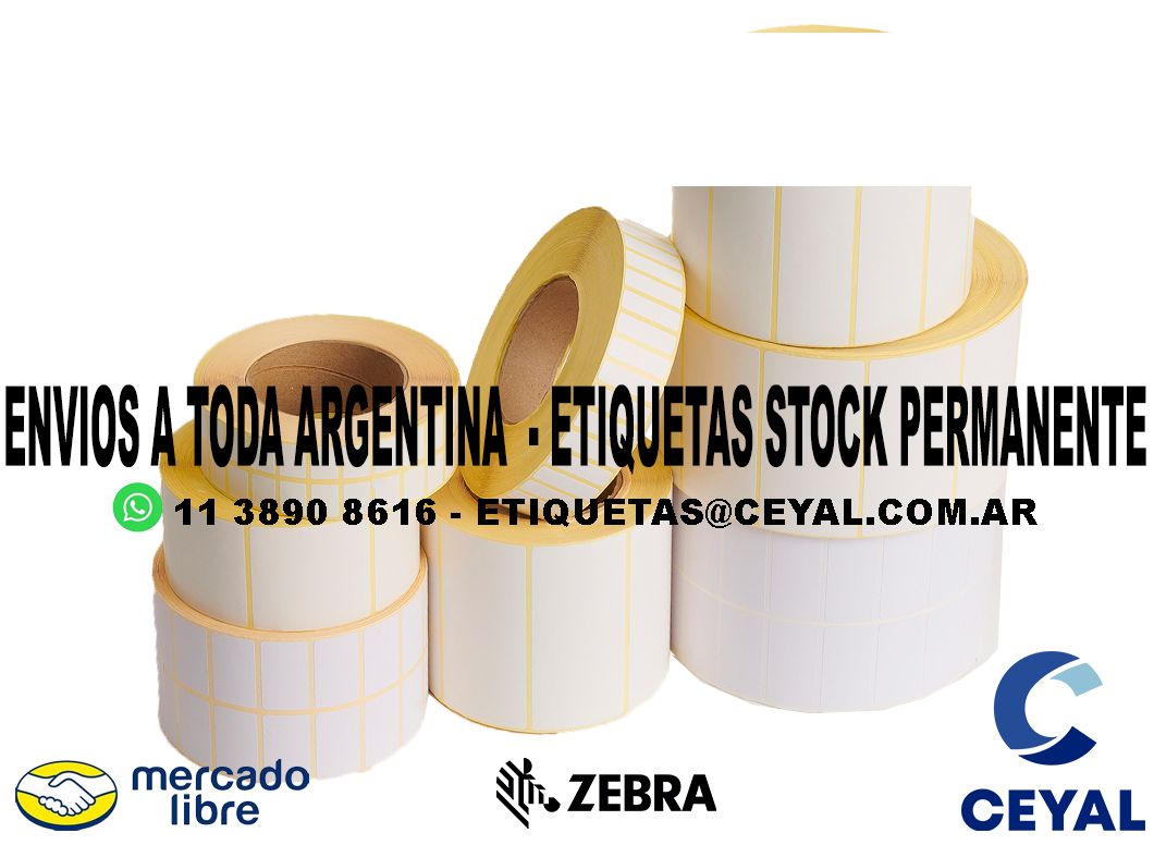 15 CAJAS DE ETIQUETAS TERMICAS   64 x 23 X 1000 UNIDADES