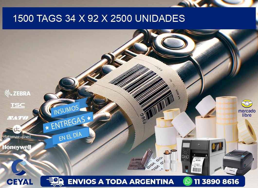 1500 TAGS 34 x 92 X 2500 UNIDADES