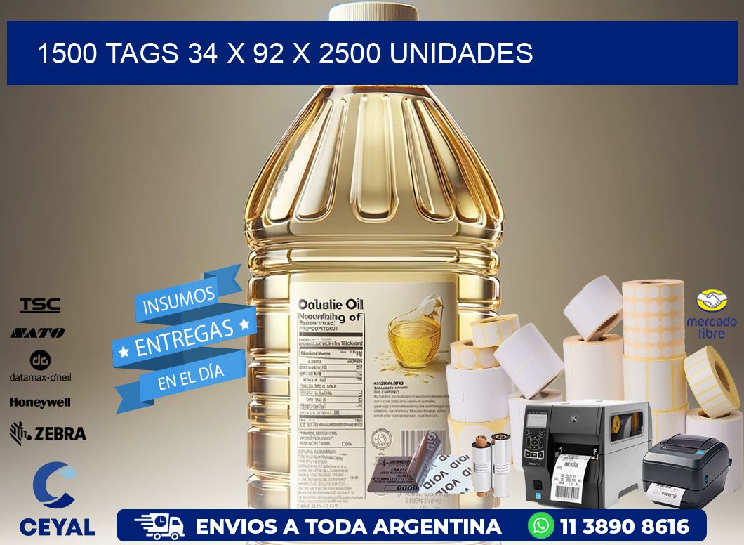 1500 TAGS 34 x 92 X 2500 UNIDADES