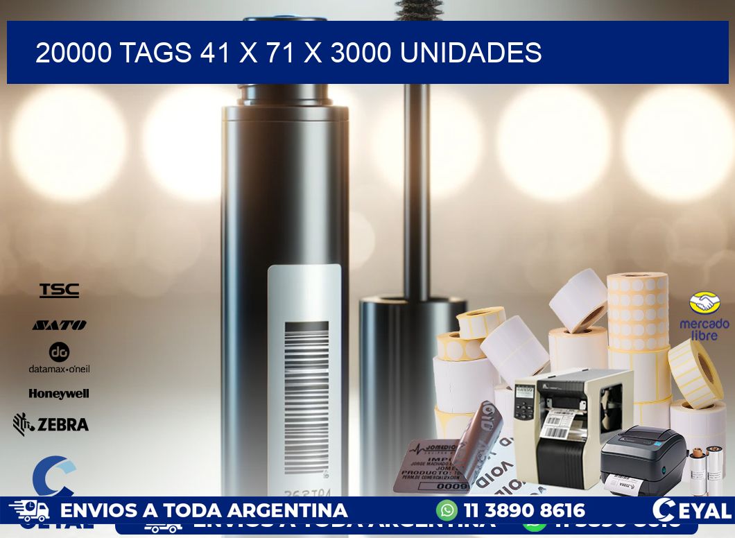 20000 TAGS 41 x 71 X 3000 UNIDADES