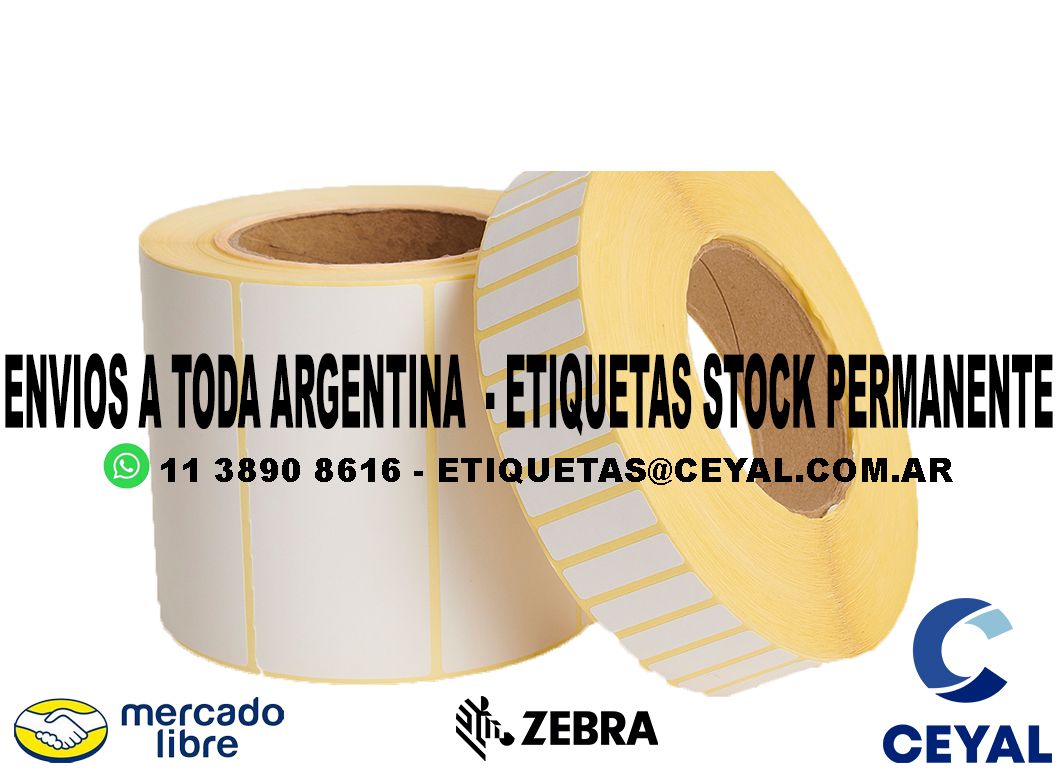 25 PACK DE ETIQUETAS ROLLOS 29 x 52 X 1000 UNIDADES