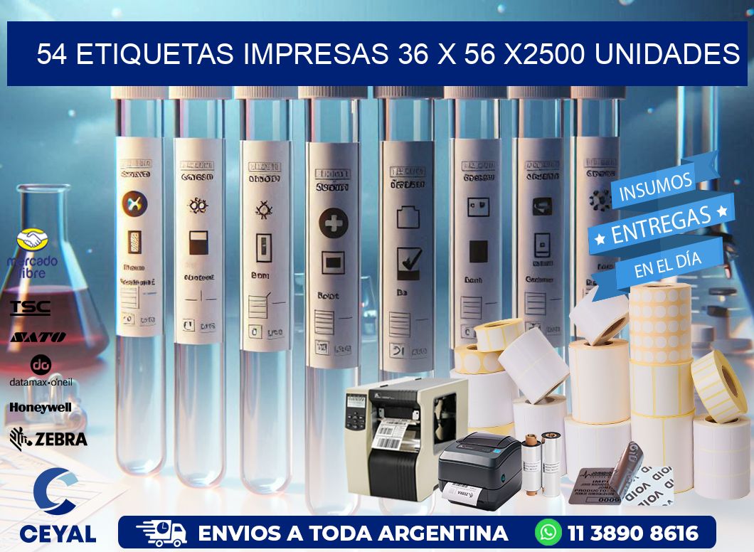 54 ETIQUETAS IMPRESAS 36 x 56 X2500 UNIDADES