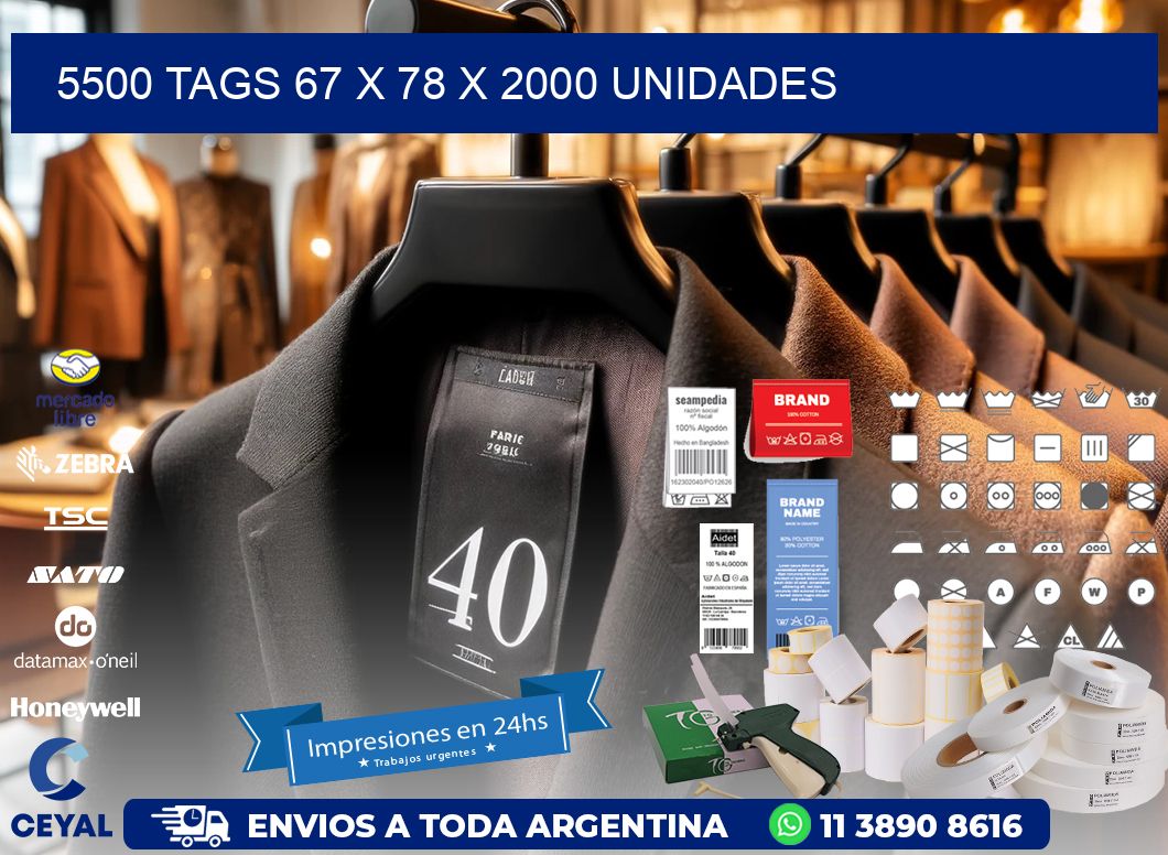 5500 TAGS 67 x 78 X 2000 UNIDADES