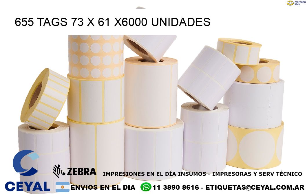 655 TAGS 73 x 61 X6000 UNIDADES