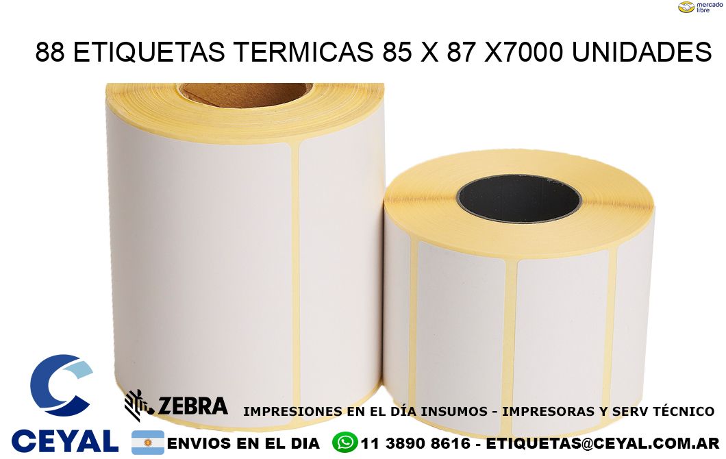 88 ETIQUETAS TERMICAS 85 x 87 X7000 UNIDADES