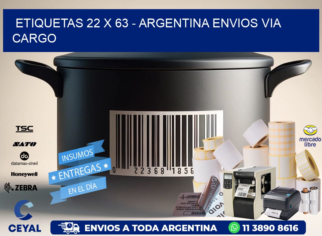 ETIQUETAS 22 x 63 - ARGENTINA ENVIOS VIA CARGO