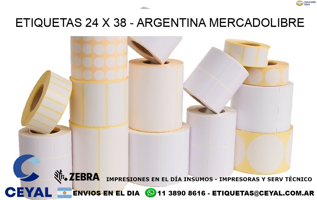 ETIQUETAS 24 x 38 - ARGENTINA MERCADOLIBRE