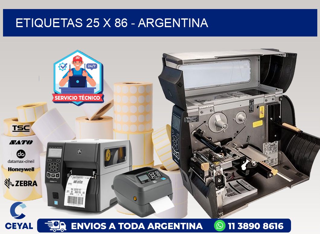 ETIQUETAS 25 x 86 - ARGENTINA