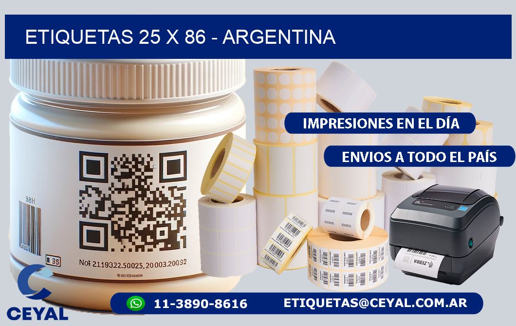 ETIQUETAS 25 x 86 - ARGENTINA