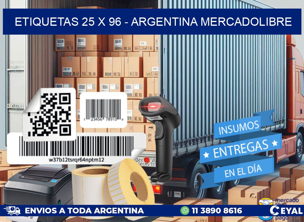 ETIQUETAS 25 x 96 - ARGENTINA MERCADOLIBRE