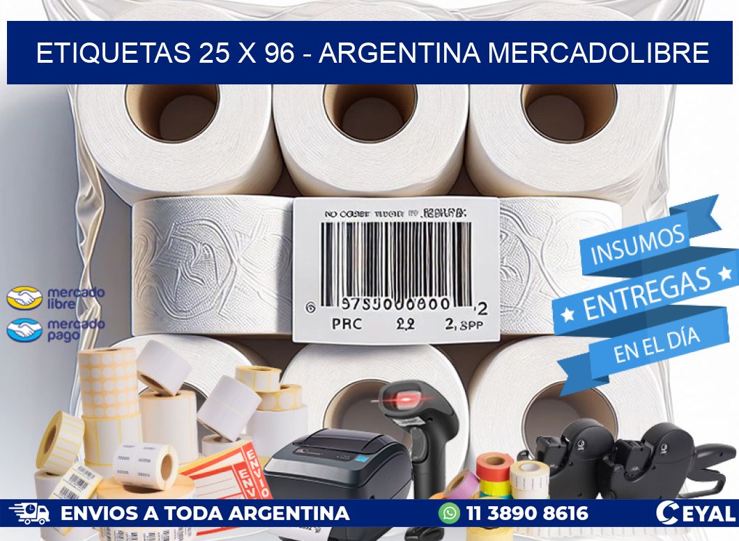 ETIQUETAS 25 x 96 - ARGENTINA MERCADOLIBRE