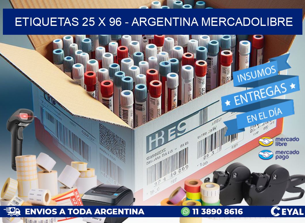 ETIQUETAS 25 x 96 - ARGENTINA MERCADOLIBRE