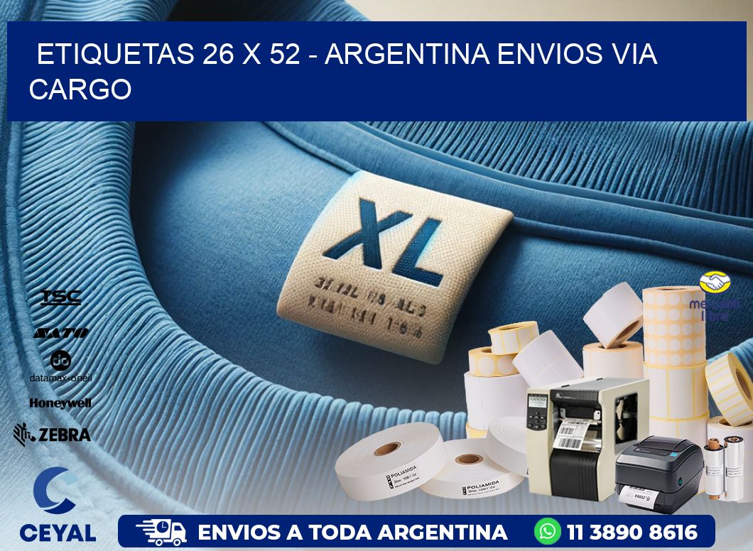 ETIQUETAS 26 x 52 - ARGENTINA ENVIOS VIA CARGO