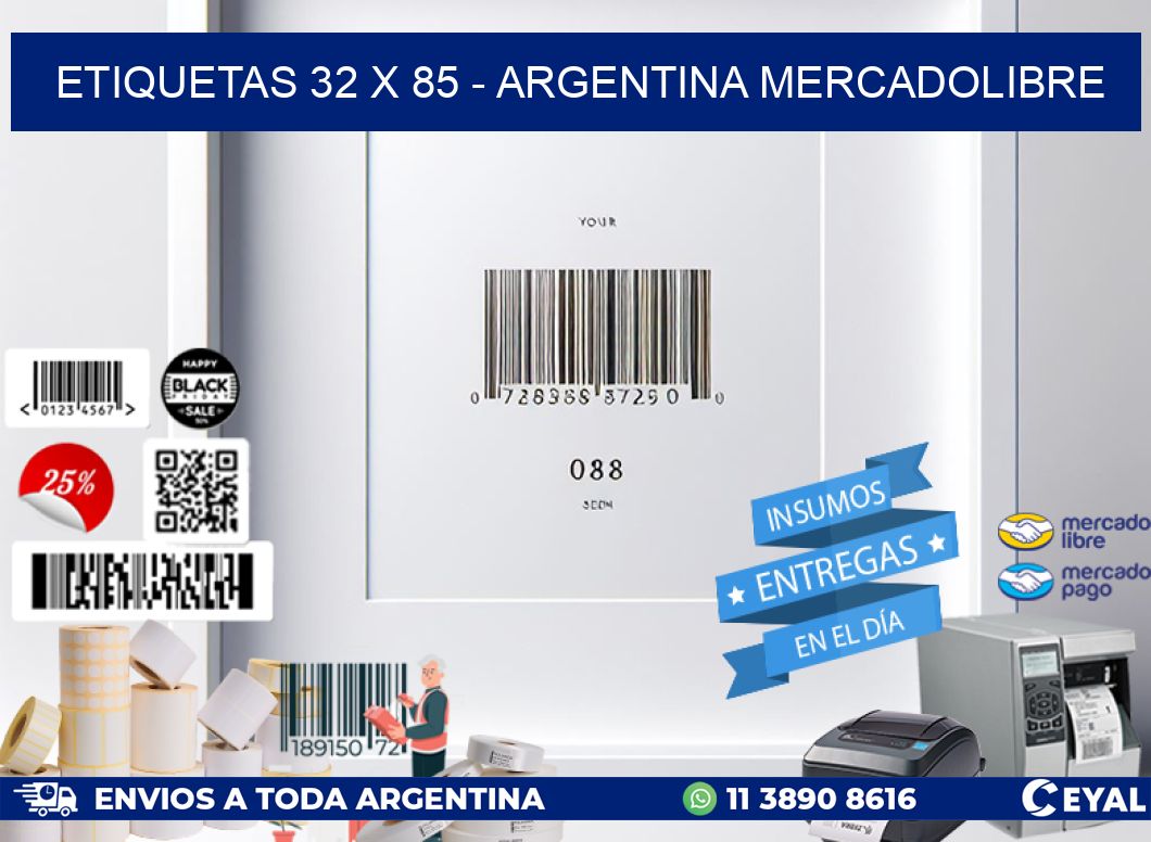 ETIQUETAS 32 x 85 - ARGENTINA MERCADOLIBRE