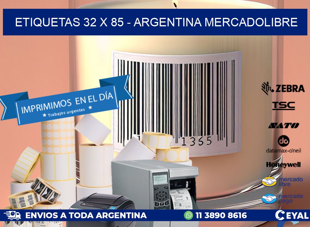 ETIQUETAS 32 x 85 - ARGENTINA MERCADOLIBRE