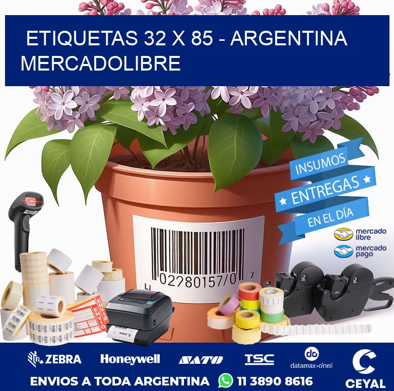 ETIQUETAS 32 x 85 - ARGENTINA MERCADOLIBRE