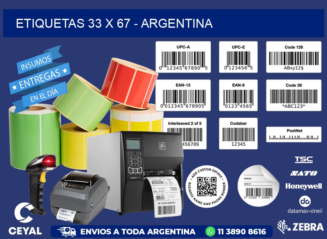 ETIQUETAS 33 x 67 - ARGENTINA