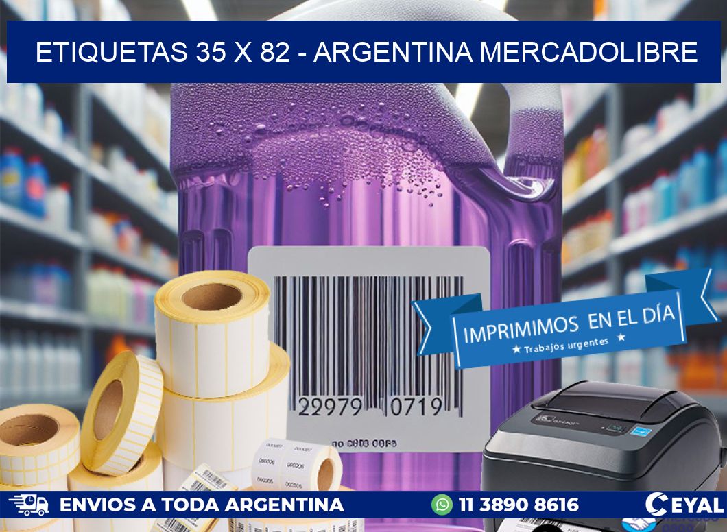 ETIQUETAS 35 x 82 - ARGENTINA MERCADOLIBRE