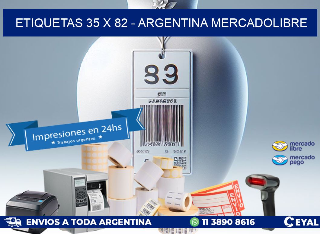 ETIQUETAS 35 x 82 - ARGENTINA MERCADOLIBRE