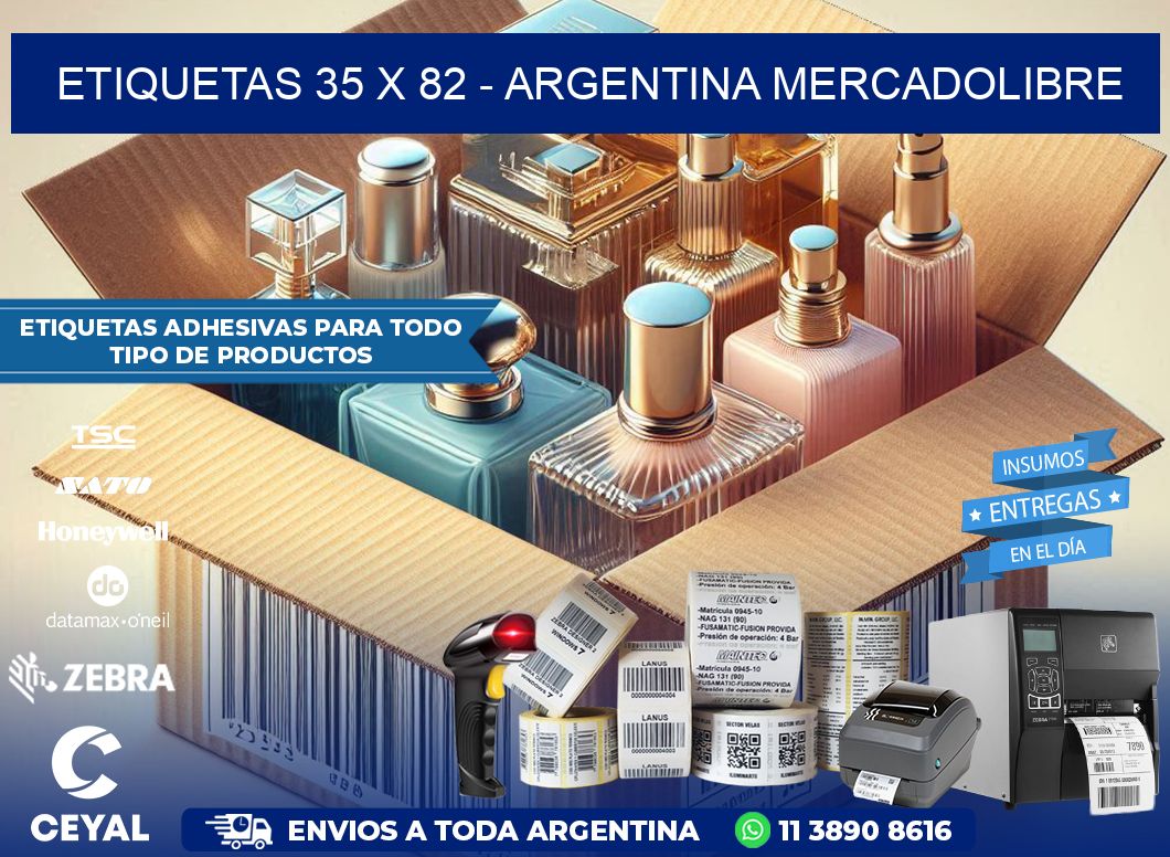 ETIQUETAS 35 x 82 - ARGENTINA MERCADOLIBRE