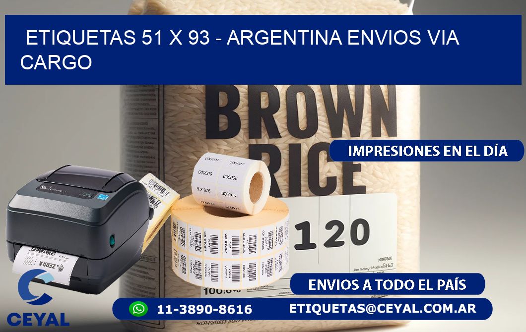 ETIQUETAS 51 x 93 - ARGENTINA ENVIOS VIA CARGO