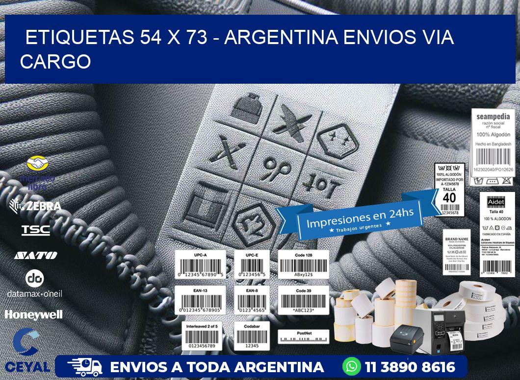 ETIQUETAS 54 x 73 - ARGENTINA ENVIOS VIA CARGO