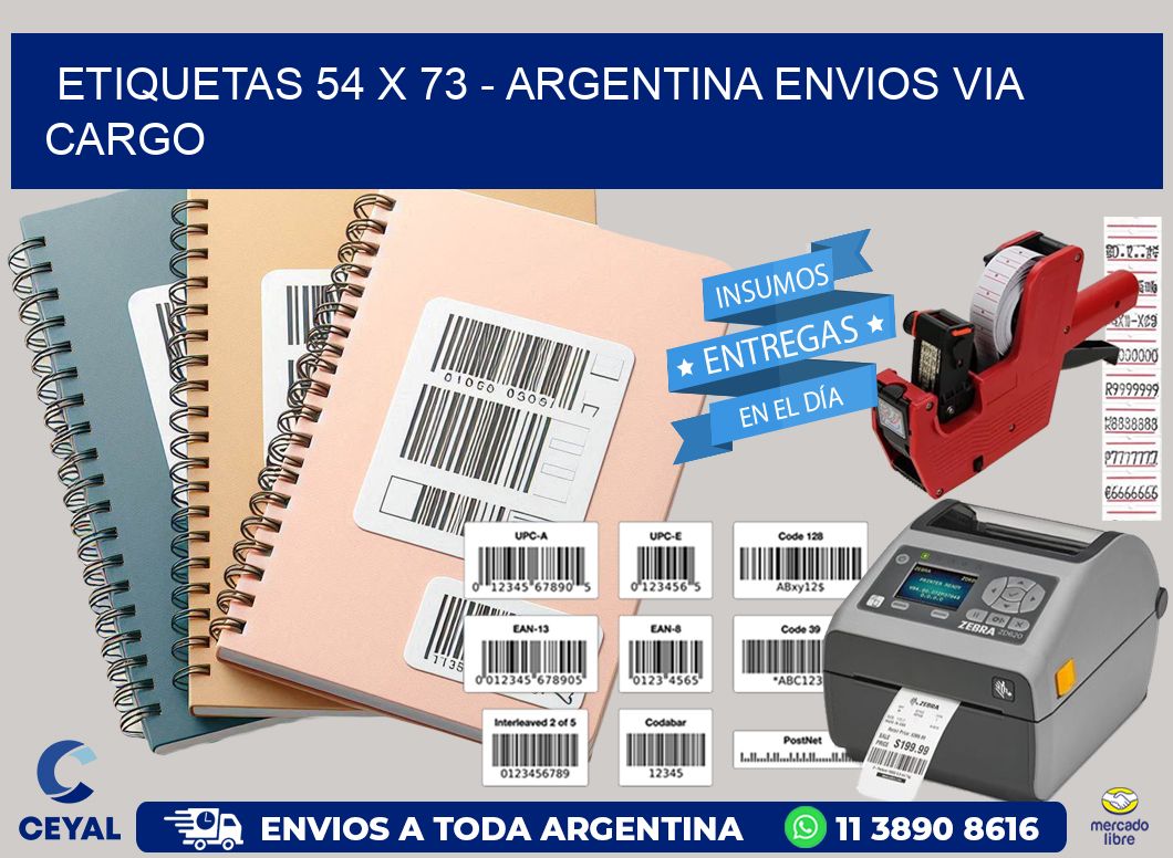 ETIQUETAS 54 x 73 - ARGENTINA ENVIOS VIA CARGO