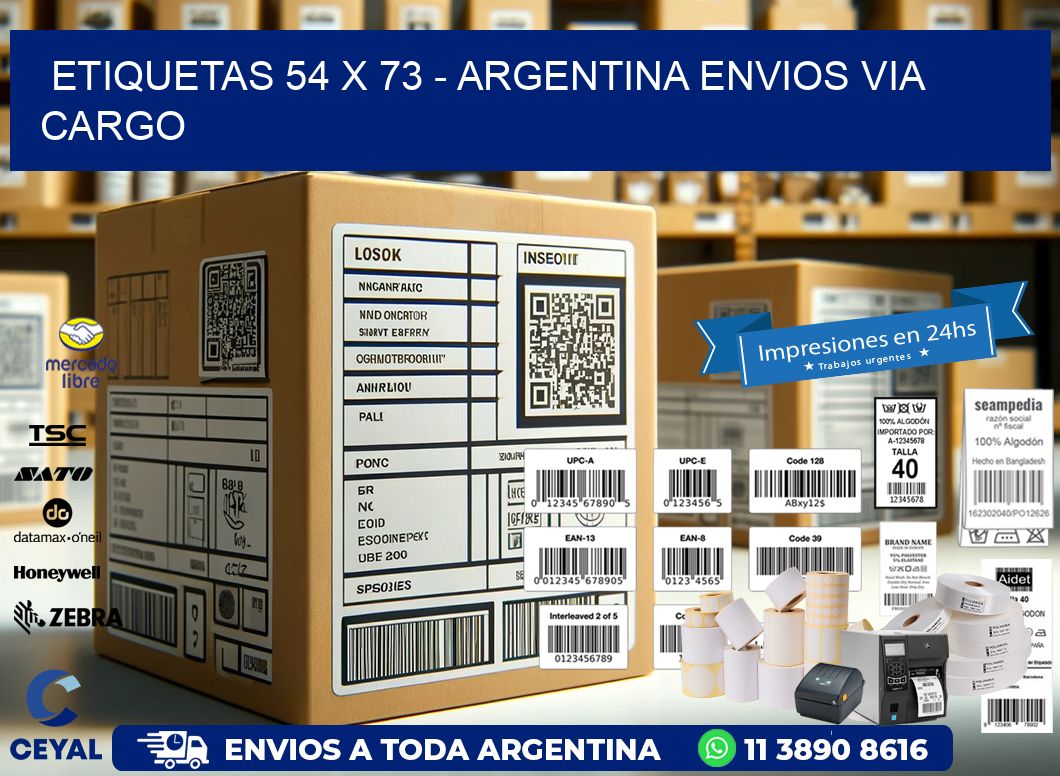 ETIQUETAS 54 x 73 – ARGENTINA ENVIOS VIA CARGO