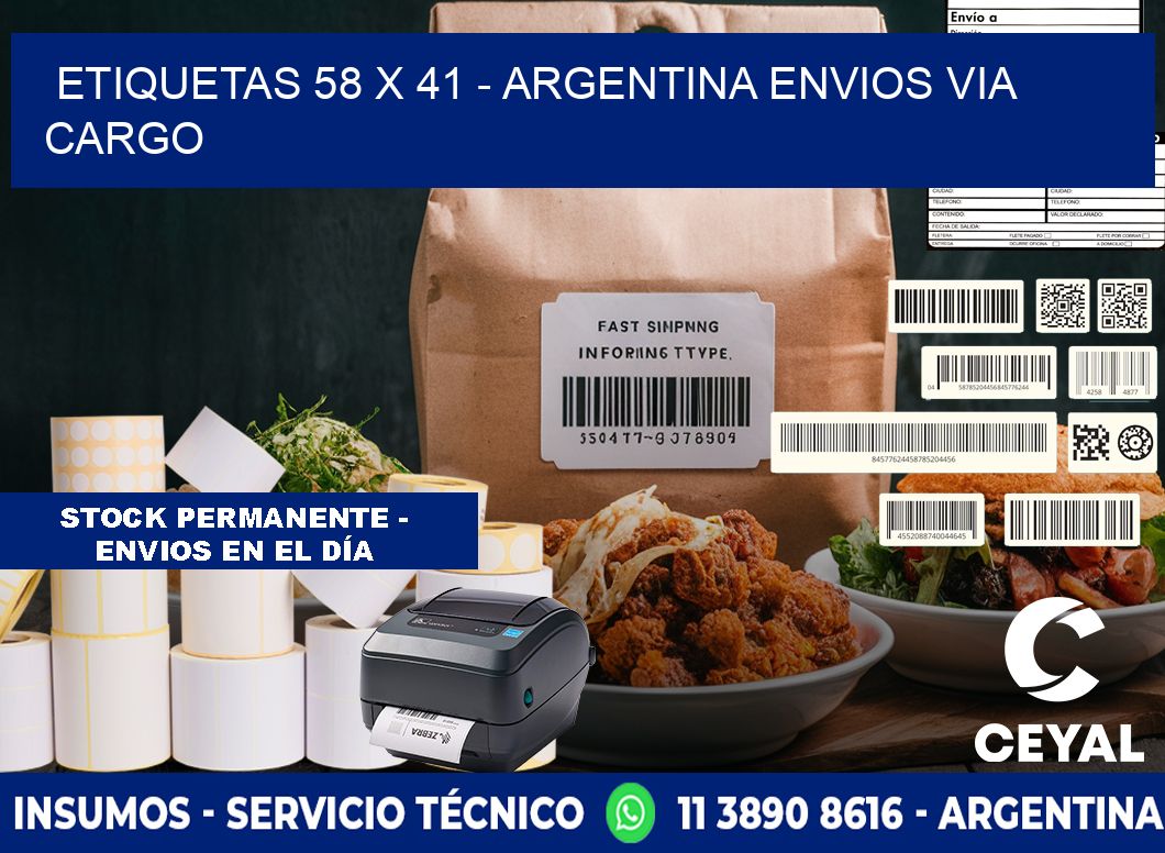 ETIQUETAS 58 x 41 - ARGENTINA ENVIOS VIA CARGO