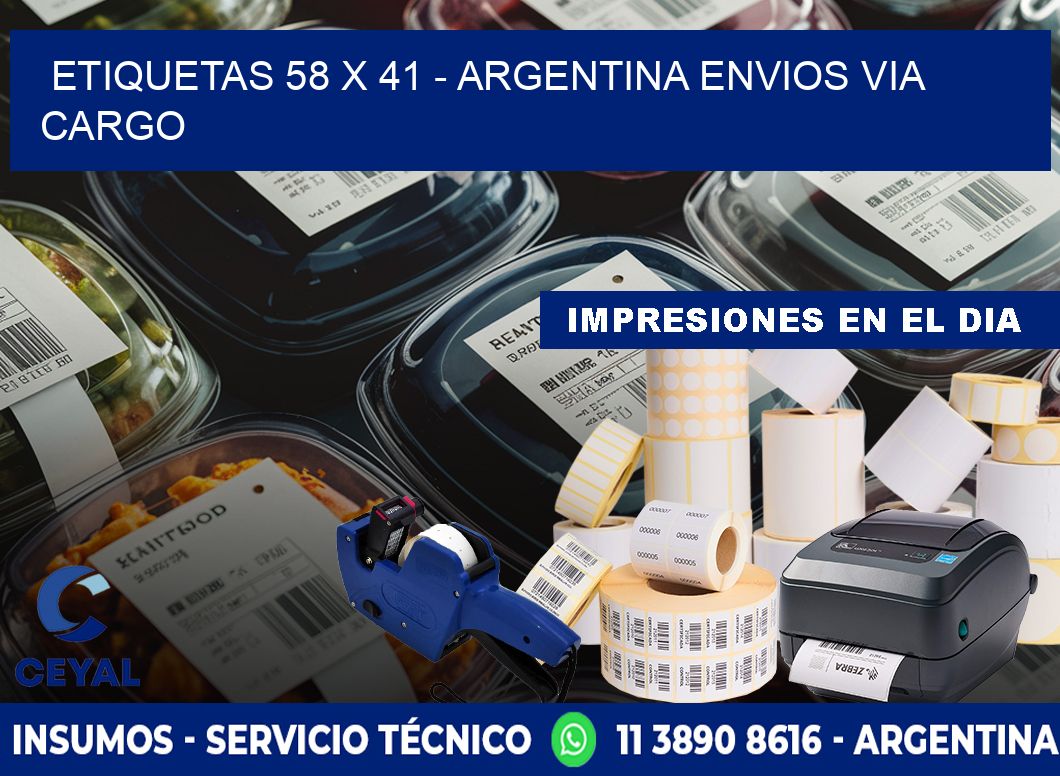 ETIQUETAS 58 x 41 - ARGENTINA ENVIOS VIA CARGO