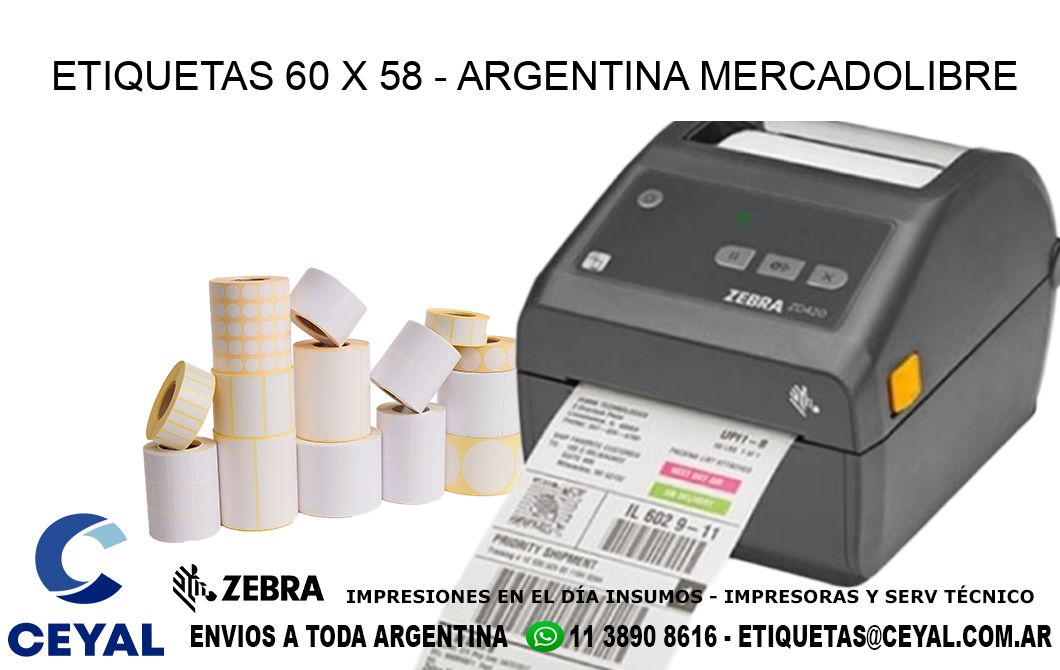 ETIQUETAS 60 x 58 - ARGENTINA MERCADOLIBRE