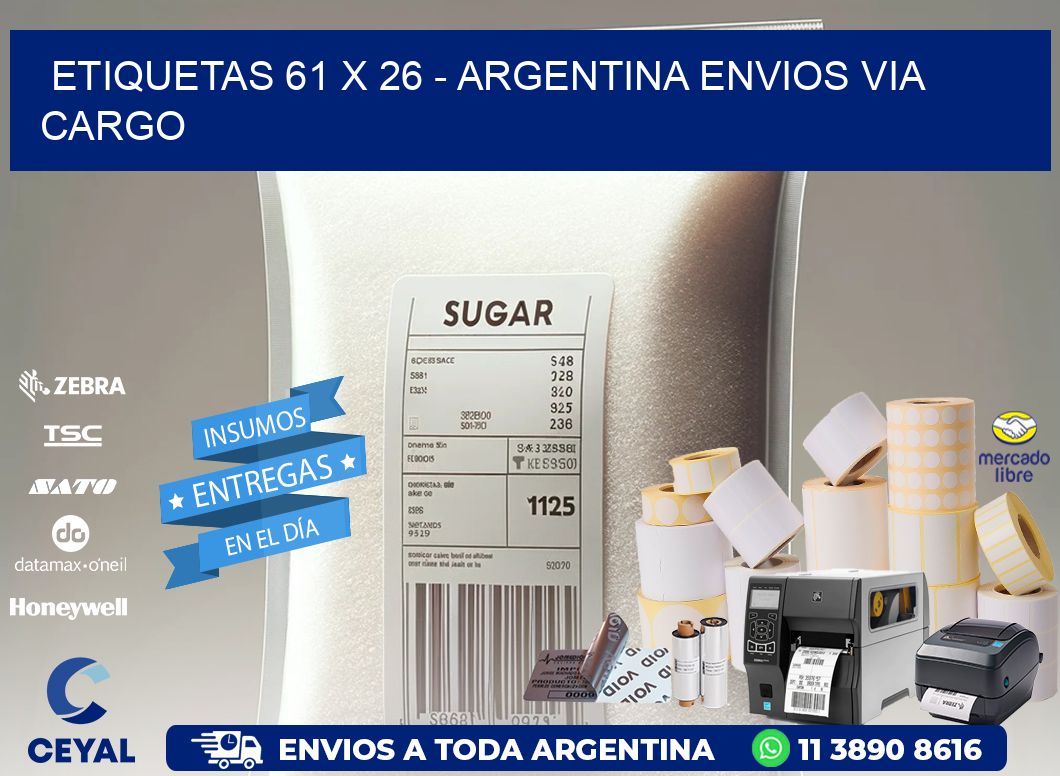 ETIQUETAS 61 x 26 - ARGENTINA ENVIOS VIA CARGO