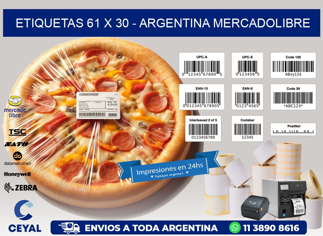 ETIQUETAS 61 x 30 - ARGENTINA MERCADOLIBRE