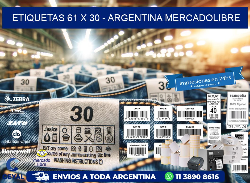 ETIQUETAS 61 x 30 - ARGENTINA MERCADOLIBRE