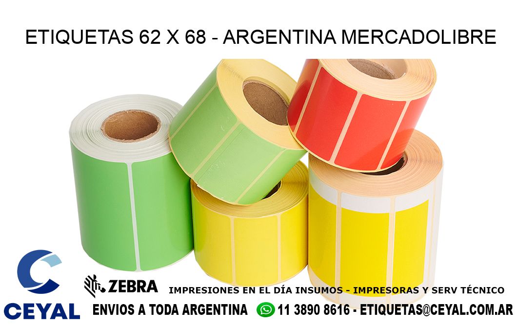 ETIQUETAS 62 x 68 - ARGENTINA MERCADOLIBRE