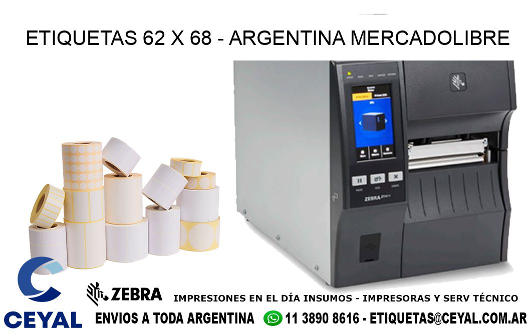 ETIQUETAS 62 x 68 - ARGENTINA MERCADOLIBRE