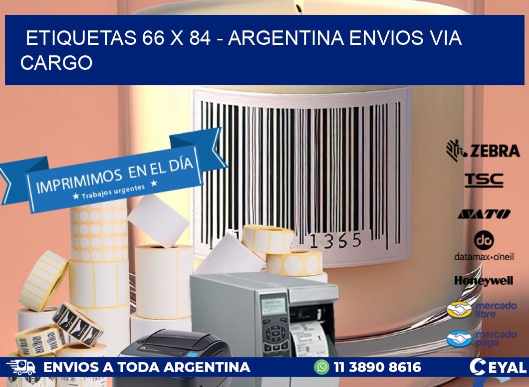 ETIQUETAS 66 x 84 - ARGENTINA ENVIOS VIA CARGO