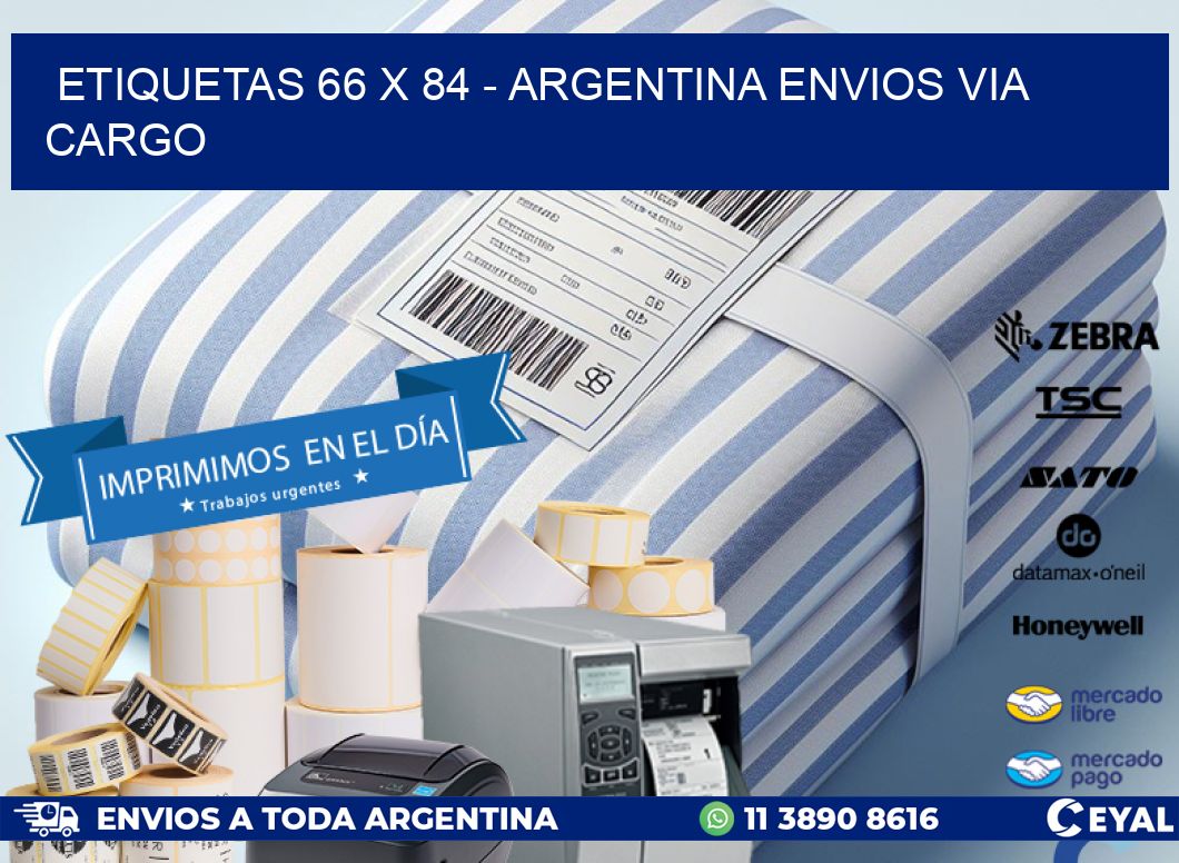 ETIQUETAS 66 x 84 - ARGENTINA ENVIOS VIA CARGO