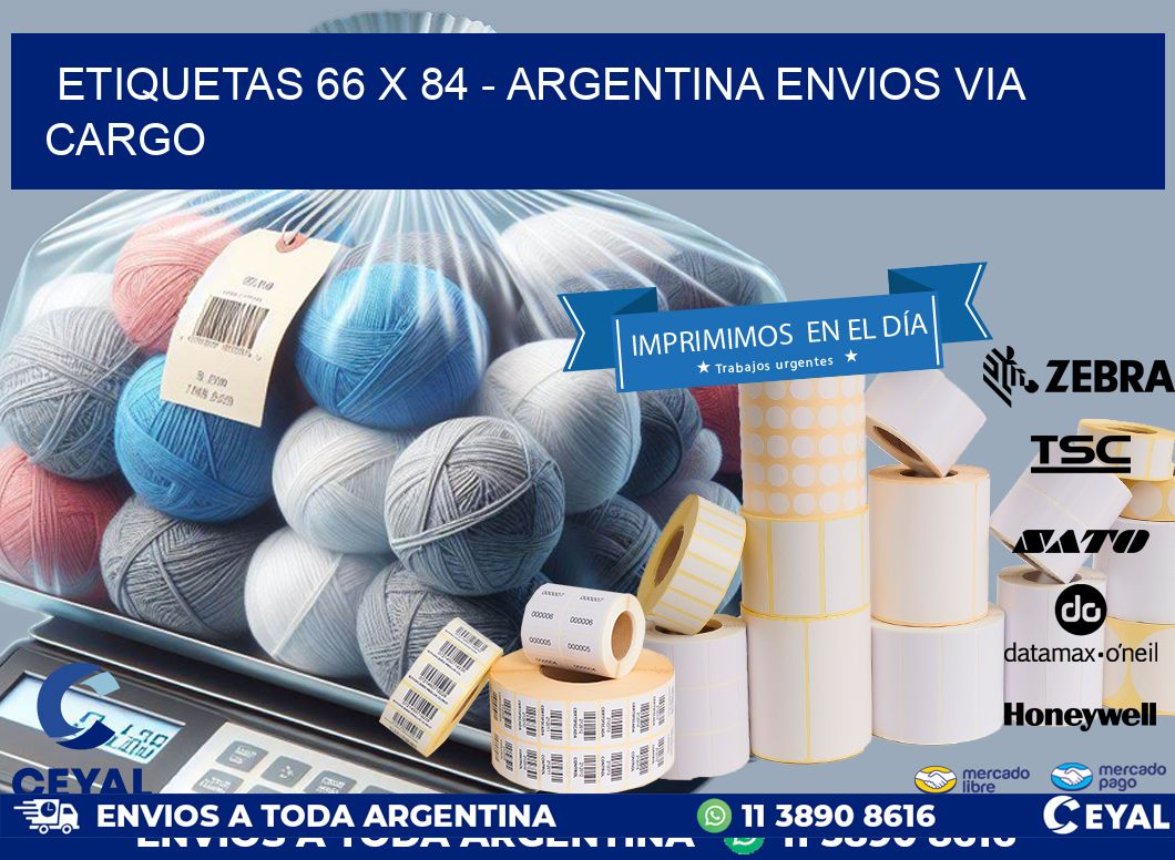 ETIQUETAS 66 x 84 - ARGENTINA ENVIOS VIA CARGO