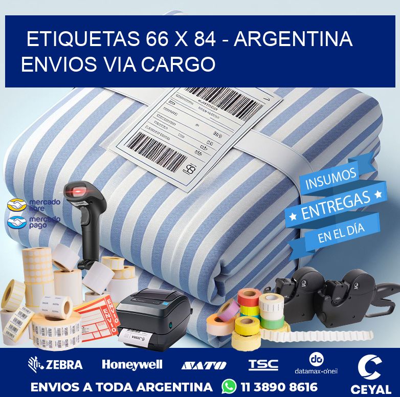 ETIQUETAS 66 x 84 - ARGENTINA ENVIOS VIA CARGO