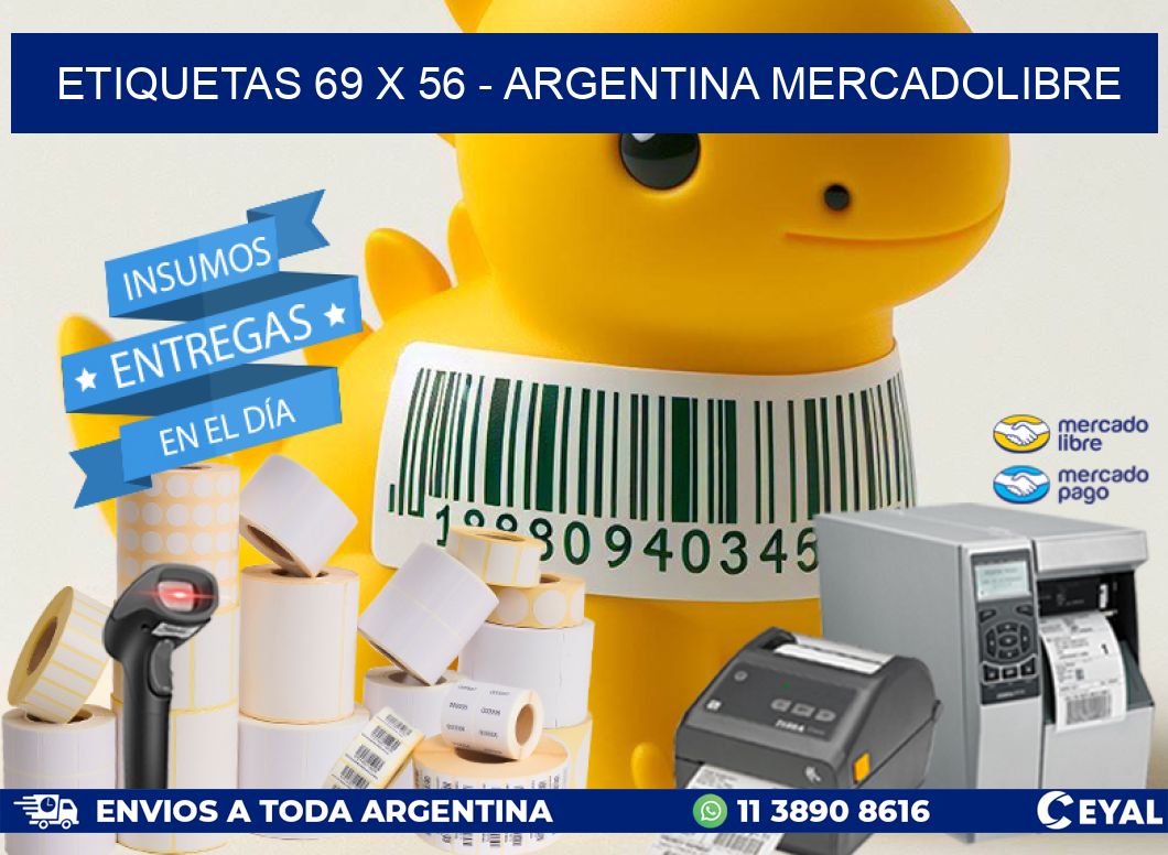 ETIQUETAS 69 x 56 - ARGENTINA MERCADOLIBRE