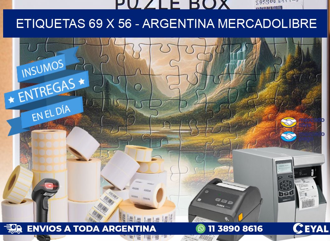 ETIQUETAS 69 x 56 - ARGENTINA MERCADOLIBRE