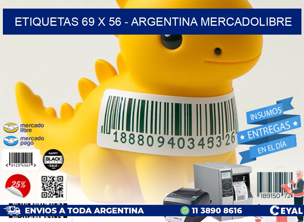 ETIQUETAS 69 x 56 - ARGENTINA MERCADOLIBRE