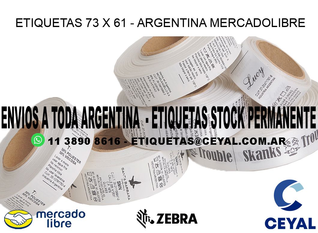 ETIQUETAS 73 x 61 - ARGENTINA MERCADOLIBRE