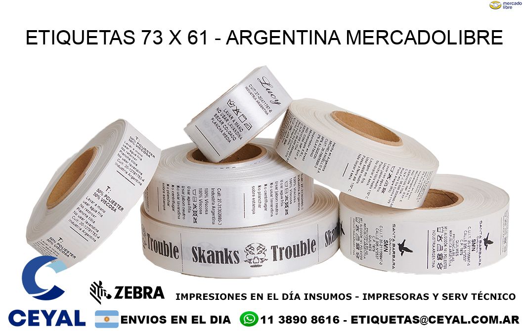 ETIQUETAS 73 x 61 - ARGENTINA MERCADOLIBRE